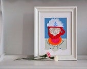 SOLD, similar can be ordered - Whimsical wall art - mismatched teacup - English tea party