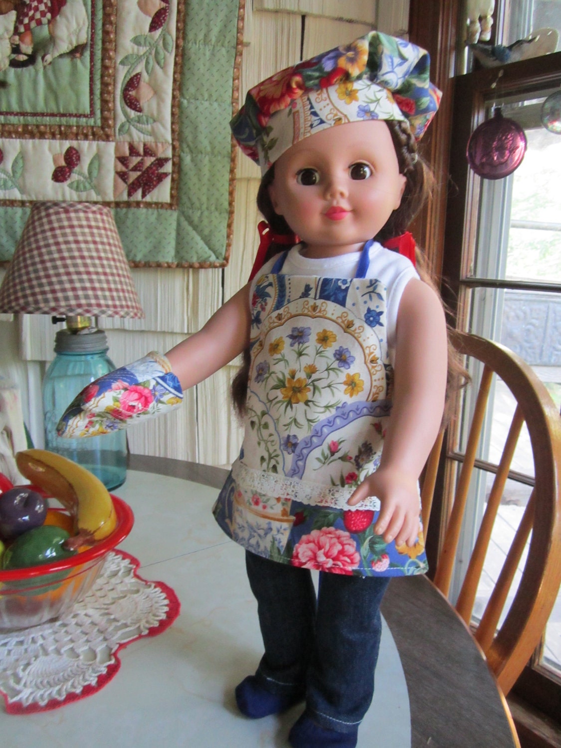American Girl Doll chef apron set