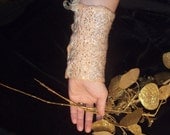 Nunofelted gold bracelet,OOAK,bridal jewelry, hand crafted, gift under 25
