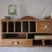 Wood Cabinet Mail Organizer and Supplies