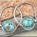 Robin's Egg Blue & Earthy Brown Matrix TURQUOISE on Sterling Silver Endless Hoops