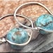 Robin's Egg Blue & Earthy Brown Matrix TURQUOISE on Sterling Silver Endless Hoops