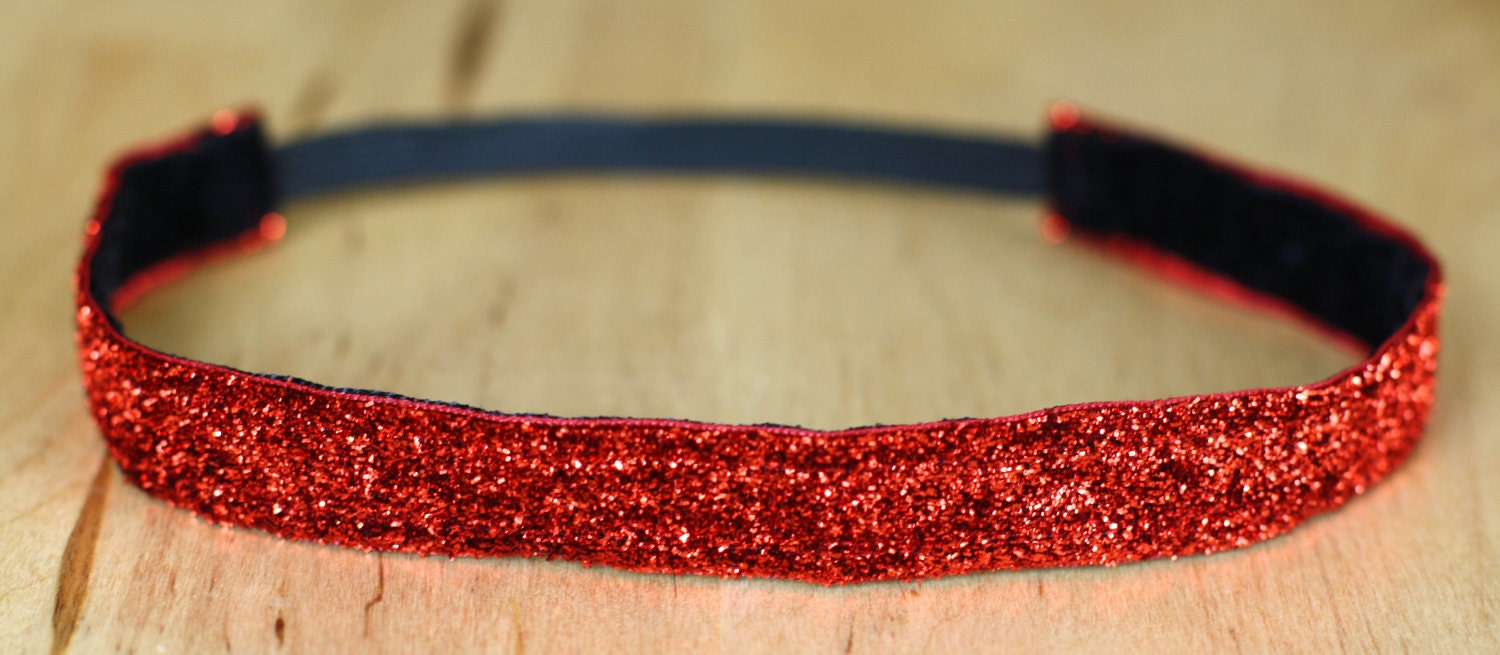 Red Sparkle NonSlip Headband - 3/4"