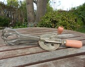 A&J handmixer with pink wooden handle