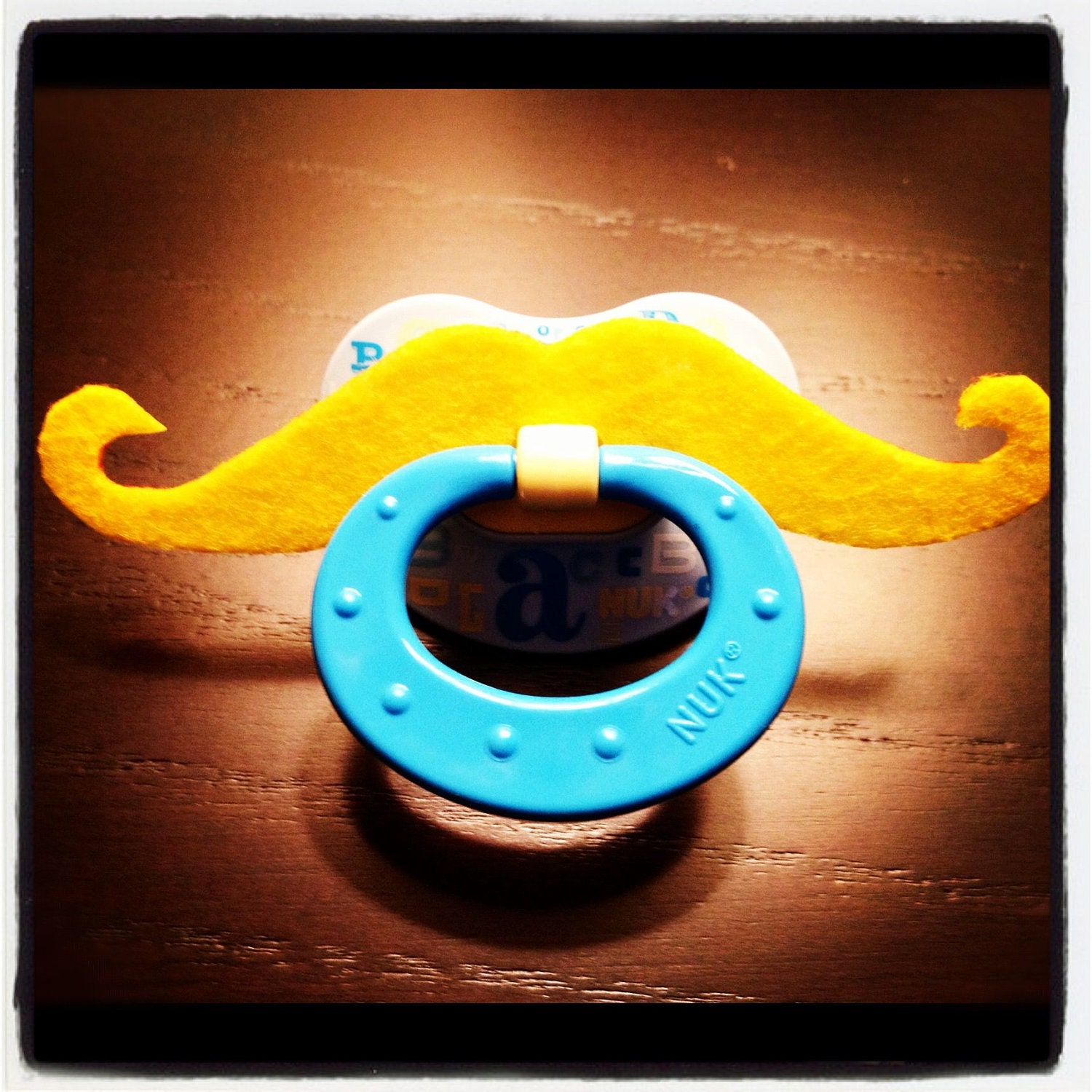 Mustache Pacifier - Blonde Handlebar