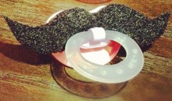 Mustache Pacifier - Black Strongman