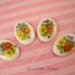 Vintage Limoges Style Oval Flower Floral Glass Cabochons 18x13mm (4)