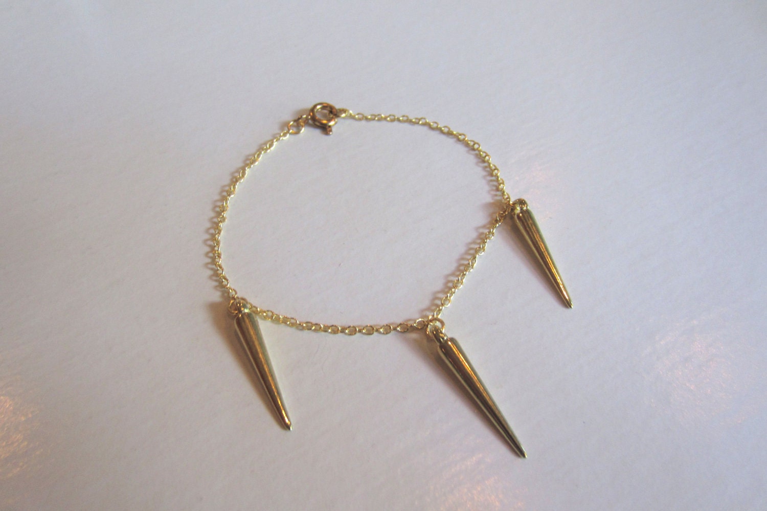 Triple Spike Gold Bracelet