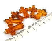 Natural Baltic Amber CROSS - Cognac - choose your favorite - 5 pcs available - SIZE  M