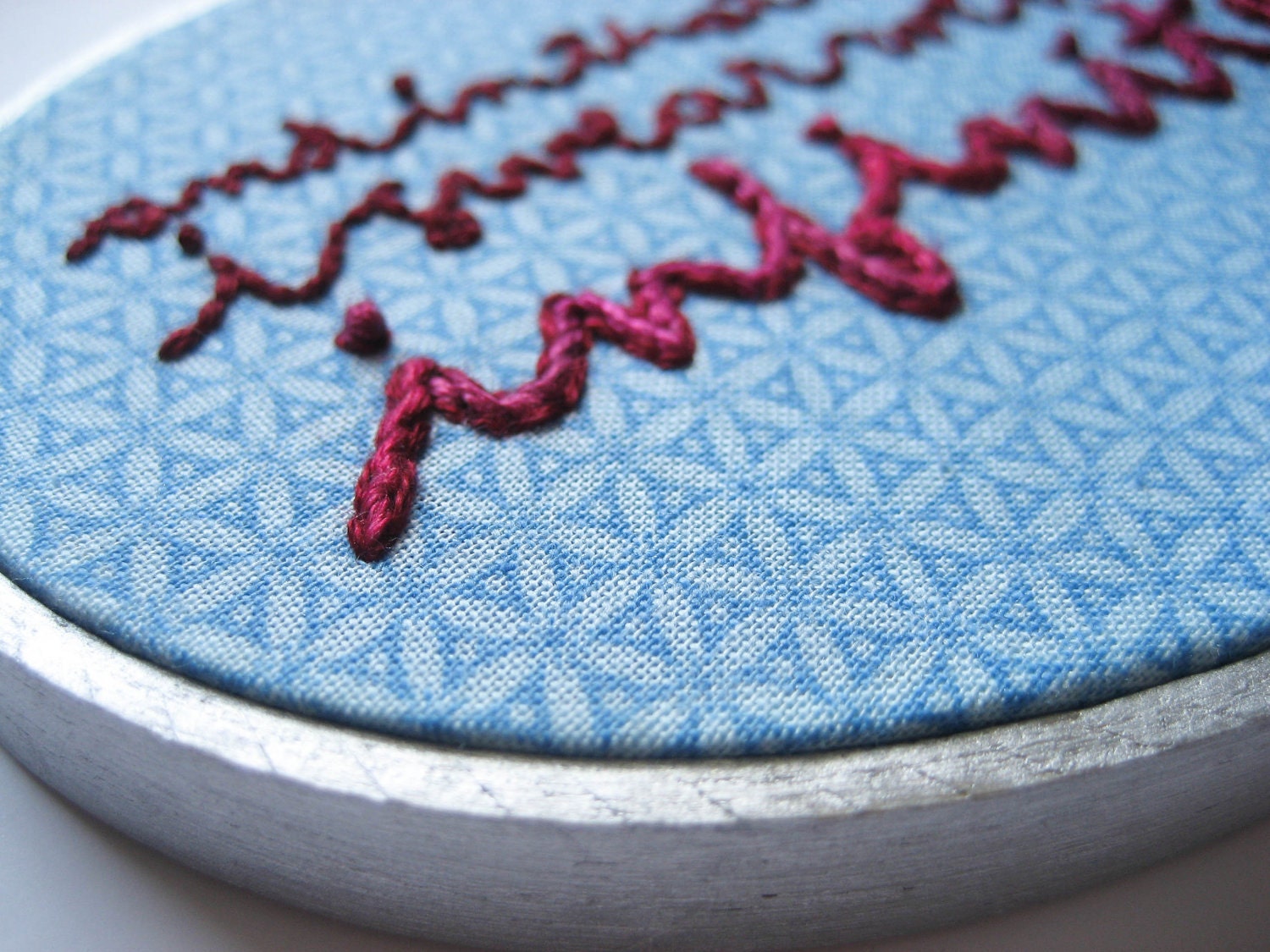 Literary Embroidery Hoop - Vintage Blue Fabric Home Decor / And in That Moment I Swear We Were Infinite (with sparrownestscript)