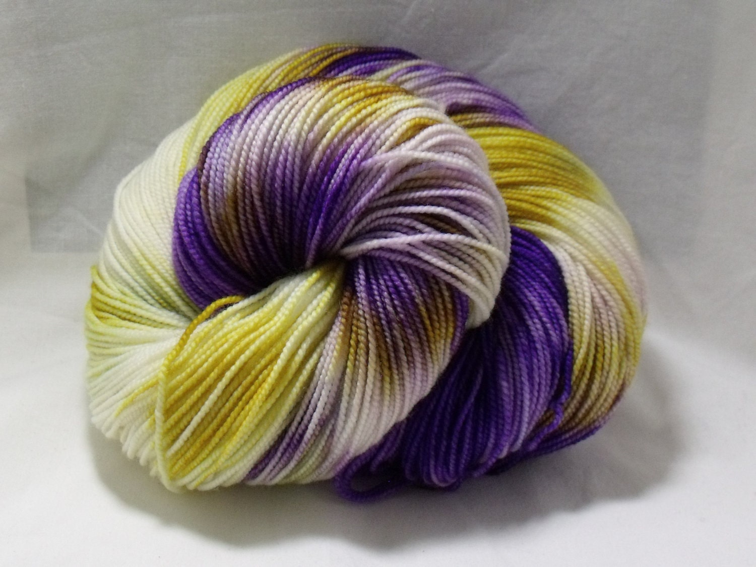 Hand Dyed Sock Yarn in Purple Pansy