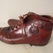 Vintage brown leather flat lace up ankle granny boots grunge sz 8