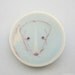 Ceramic Brooch lightblue by AtelierGilet. Blue dog - SMALL