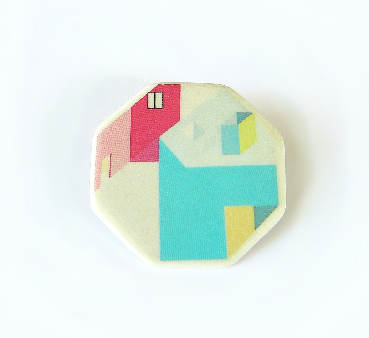 Geometric urban brooch porcelain jewelry by AtelierGilet - MINI CITY N. 3