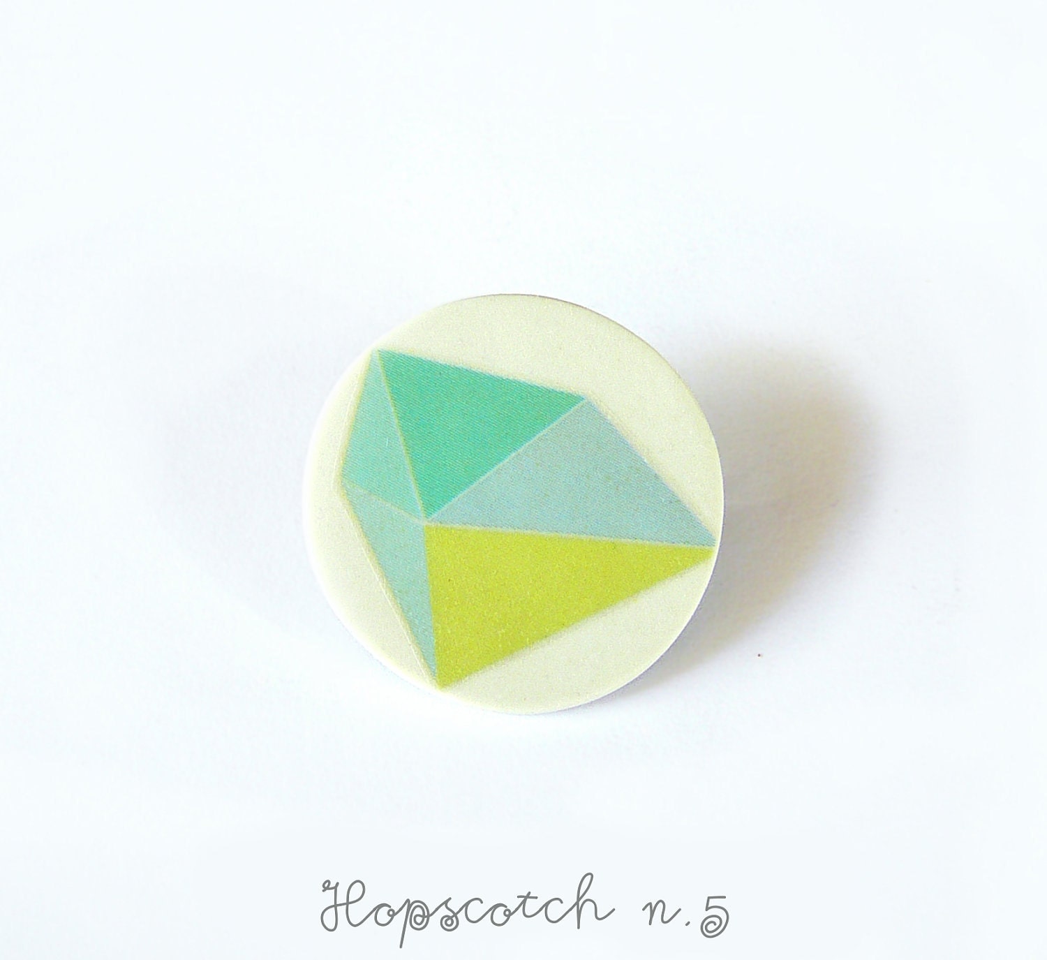 Geometric brooch minimal jewelry by AtelierGilet in lemon-mint-green - Hopscotch n. 5
