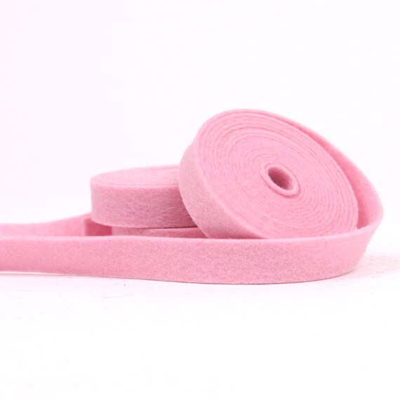 100 Percent Wool Felt Ribbon - Carnation Pink - 1/2 inch X 2 yards
