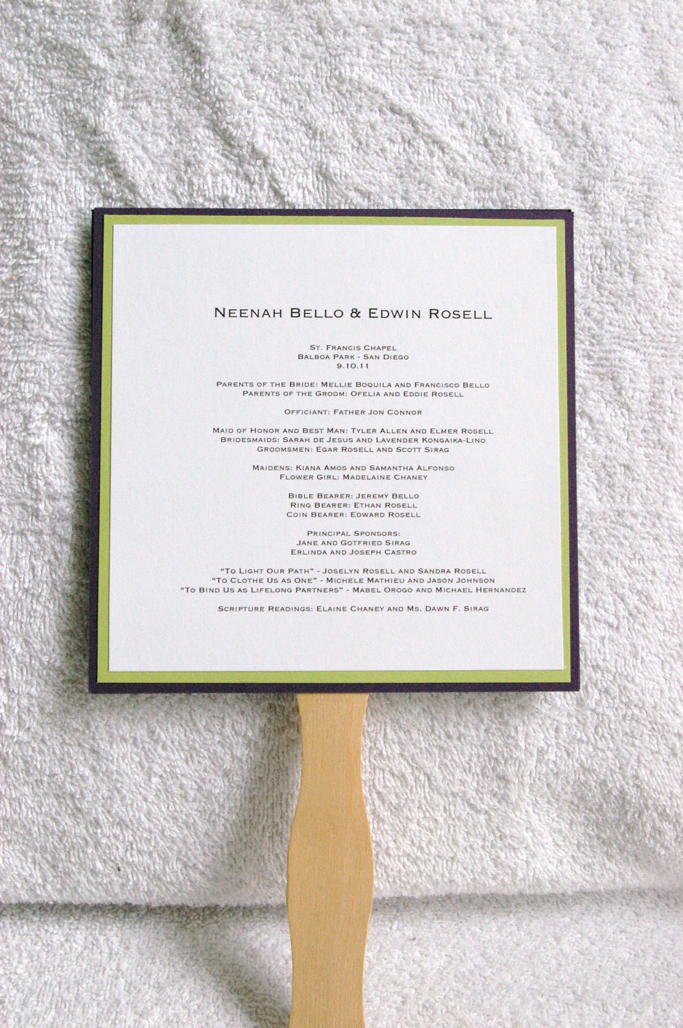 DIY 6 x 6 Paddle Fan Wedding