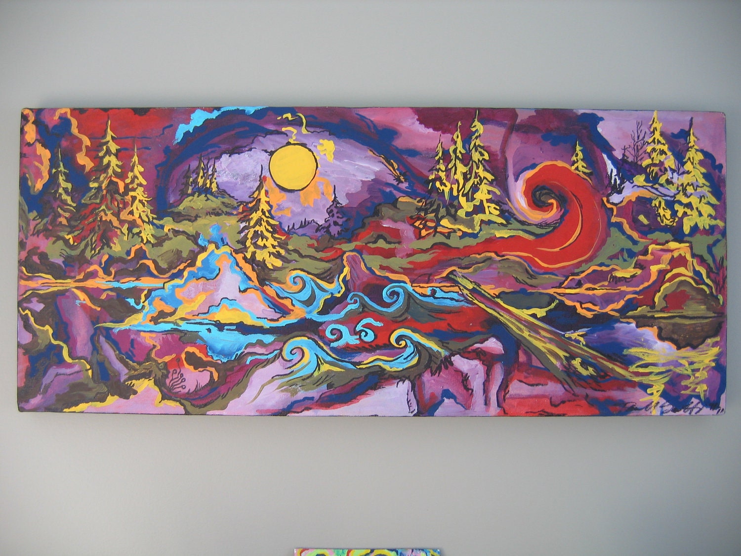 Items similar to Untitled Original Acrylic and Sharpie Painting on