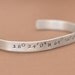 Latitude longitude hand stamped bracelet cuff - Coordinates - customized and personalized