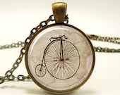 Penny Farthing Bicycle Necklace, Hipster Vintage Style Bike Pendant, Bronze (0512B1IN)