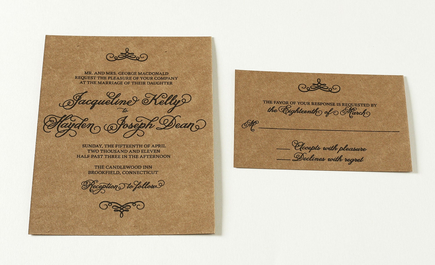 Wedding Invitations Vintage Kraft
