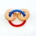 Teether crochet blue red Teething toy Cotton ring Wooden ring Wooden rattle Teething ring For babies children Eco Friendly Baby