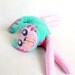Stuffed animal soft safe for child toy Lazy cat. Fleece cotton colorful sweet cat. OOAK