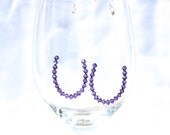 Purple Velvet Teardrop Swarovski Crystal Earrings