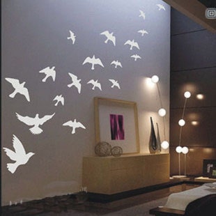 Beautiful 18PCS Fly Birds    Nature Vinyl Wall Paper Decal Art Sticker Q167