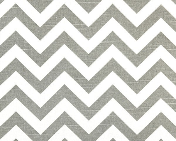Grey White Chevron - 2 yards Ash / White Slub Zig Zag - Premier Prints - Home Decor Weight