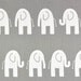 REMNANT - 30" of Premier Prints Ele - Storm and White - Elephant print Grey / White