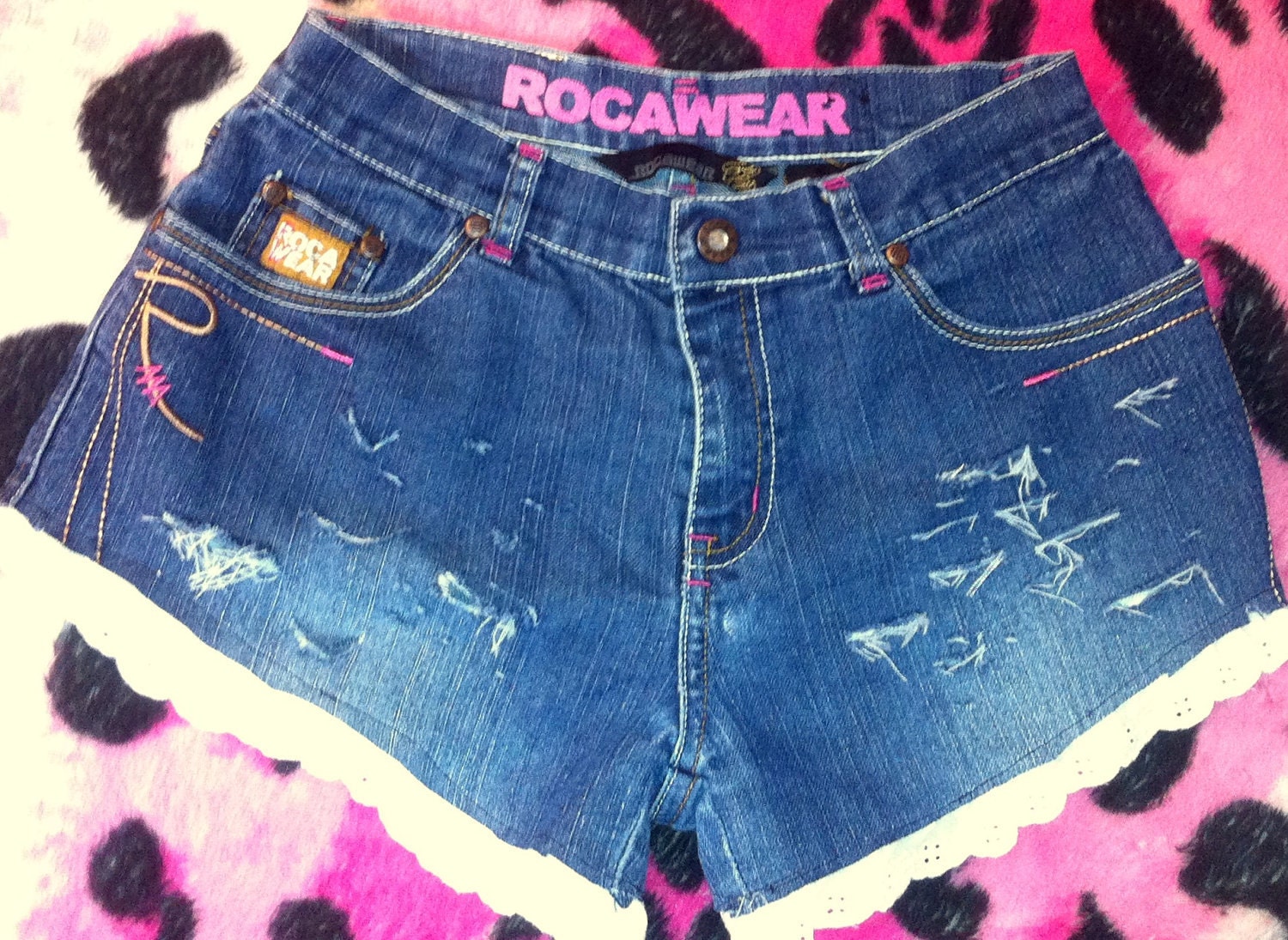 Denim Sexy Lace Blue Jeans Denim Hotpants HIGH Waisted Waist SHORTS Jrs. 14