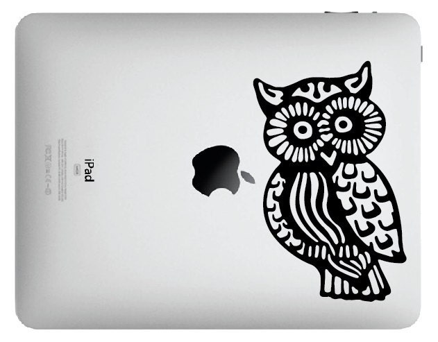 Trippy Owl Laptop Computer Decal - Large