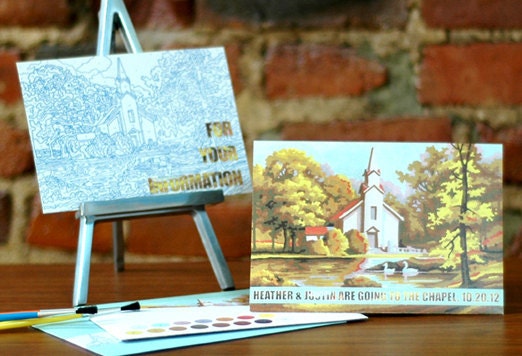 Unique Wedding Invitation - The Pocket: Paint By Number