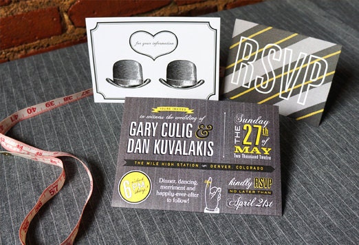 Unique Wedding Invitation - The Pocket:  Haberdashery