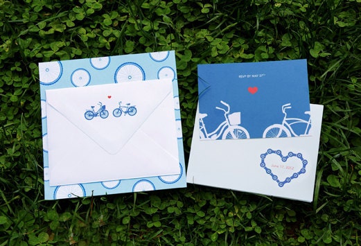 Unique Wedding Invitation - The Letter:  Bicycle