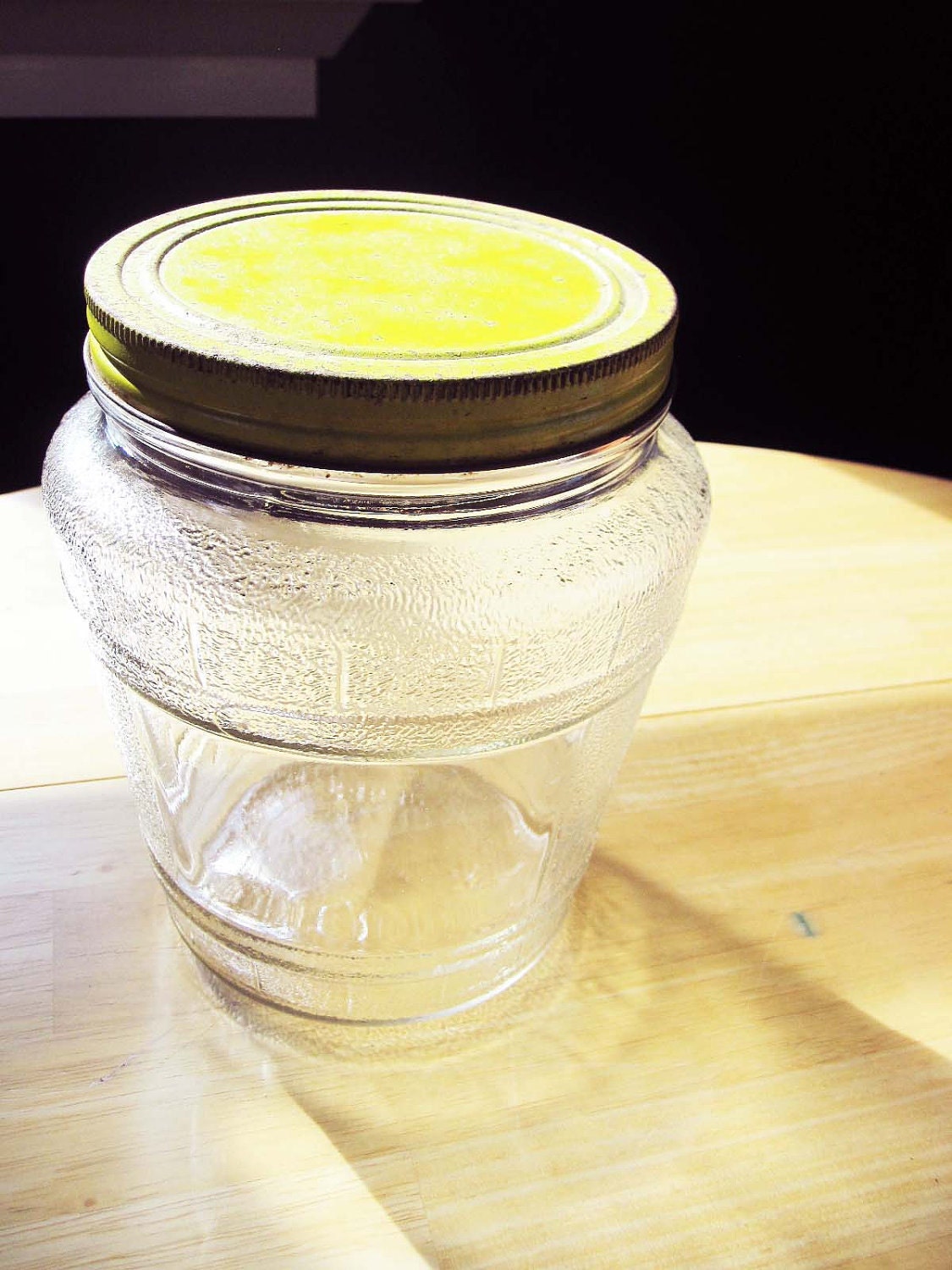Large Glass Ball Jar 2863P with Yellow Lid for by ZulasHouse