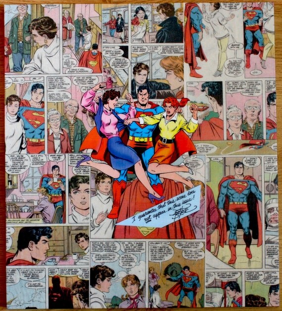 Superman Comic Art Panel on Wood by iamaphonic on Etsy
