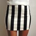 black and white striped, tight mini skirt
