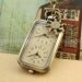Antique Pocket Watch Necklace Bronze Pendent Dual Time With Sun Charm