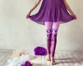 Soft pink and purple animal skin print stocking leggings - ZIBtextile