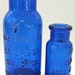 Lot of 2 Original ANTIQUE quack medicine COBALT BLUE Bromo Seltzer Headache Cure bottles