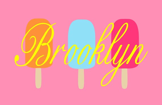 Personalized Laminated Placemat  POPSICLES IN PARADISE
