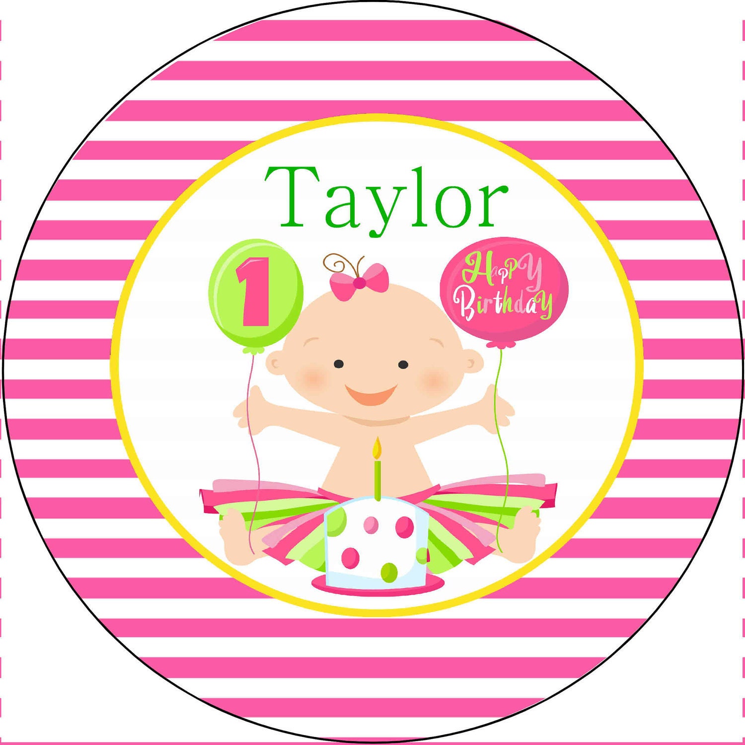 Personalized Melamine Plate - First Birthday - Birthday Girl - ONEDERFUL