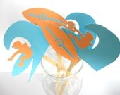 SURFER Cupcake Toppers QTY 12-Surf Party-Beach Party-Surfboard