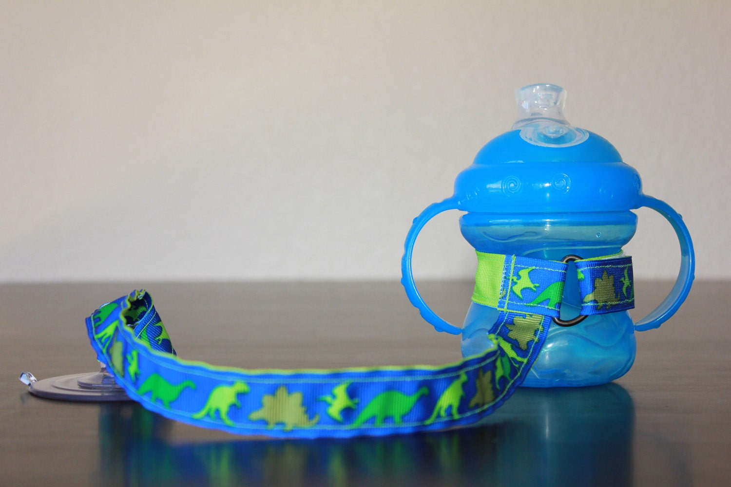 Bottle Tether, Toy Tether, Sippy Strap with Suction Cup- Dinosaurs