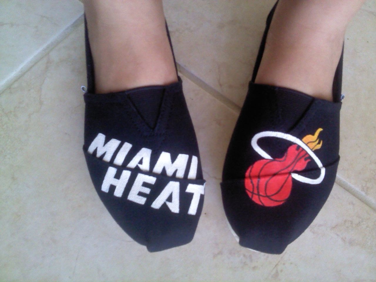 Miami Heat custom TOMS shoes (Hand painted)