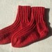 Hand Knitted Wool Socks for Women, Red