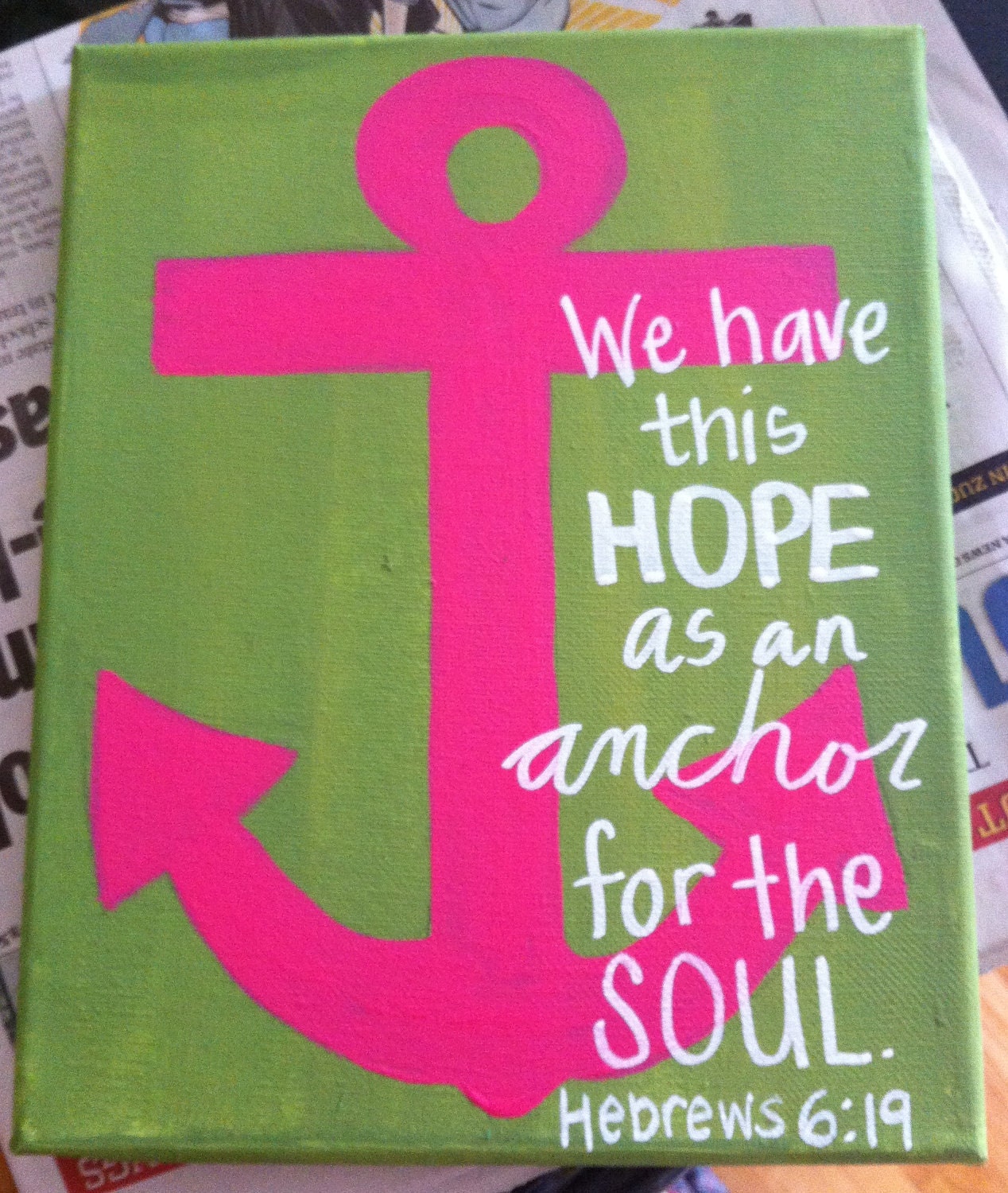 Hebrews 6:19 Canvas Art - 8x10