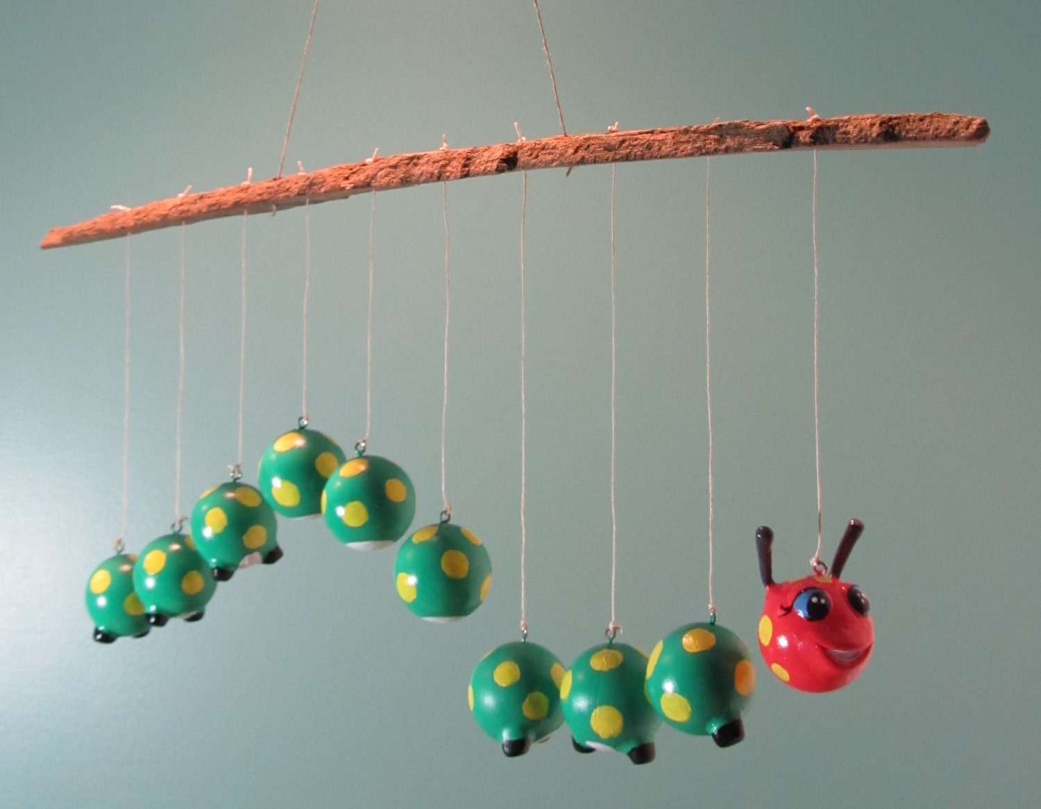 baby mobile CUSTOM caterpillar mobile bark holder window or nursery art mobile nursery room decoration Copyright